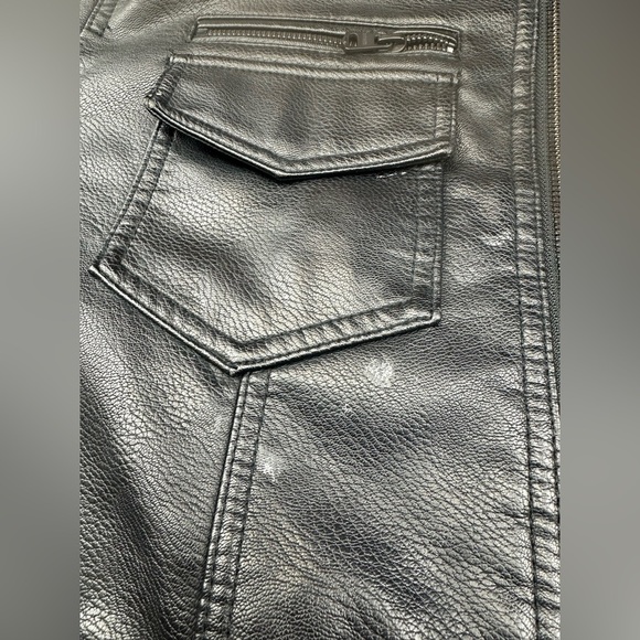 Levi's Faux Leather Sherpa Aviator Bomber Jacket Black mens sizes medium - Picture 5 of 9
